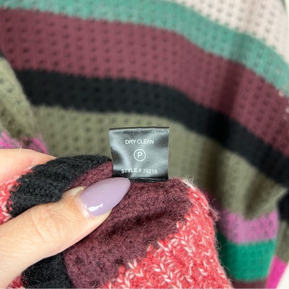 360 Cashmere Ashley Multicolored Open Knit Long Sleeve Sweater Size Medium - Picture 12 of 13